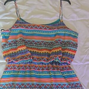 Colorful Striped Sleeveless Dress